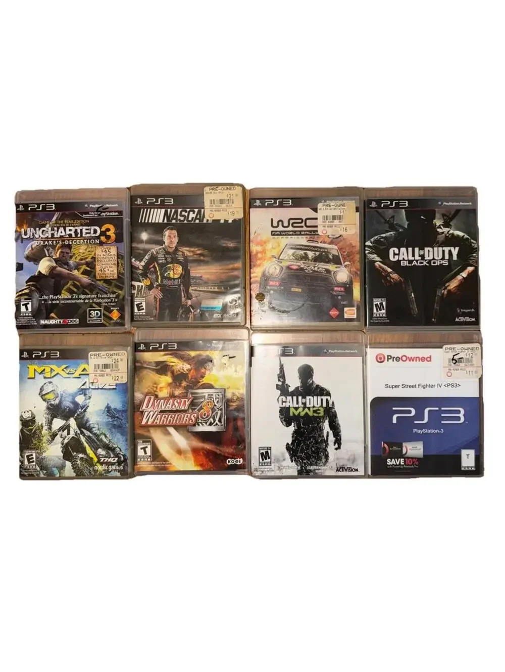 PlayStation 3 PS3 Game Lot of 8 Call Of Duty Uncharted Nascar Street Fighter
